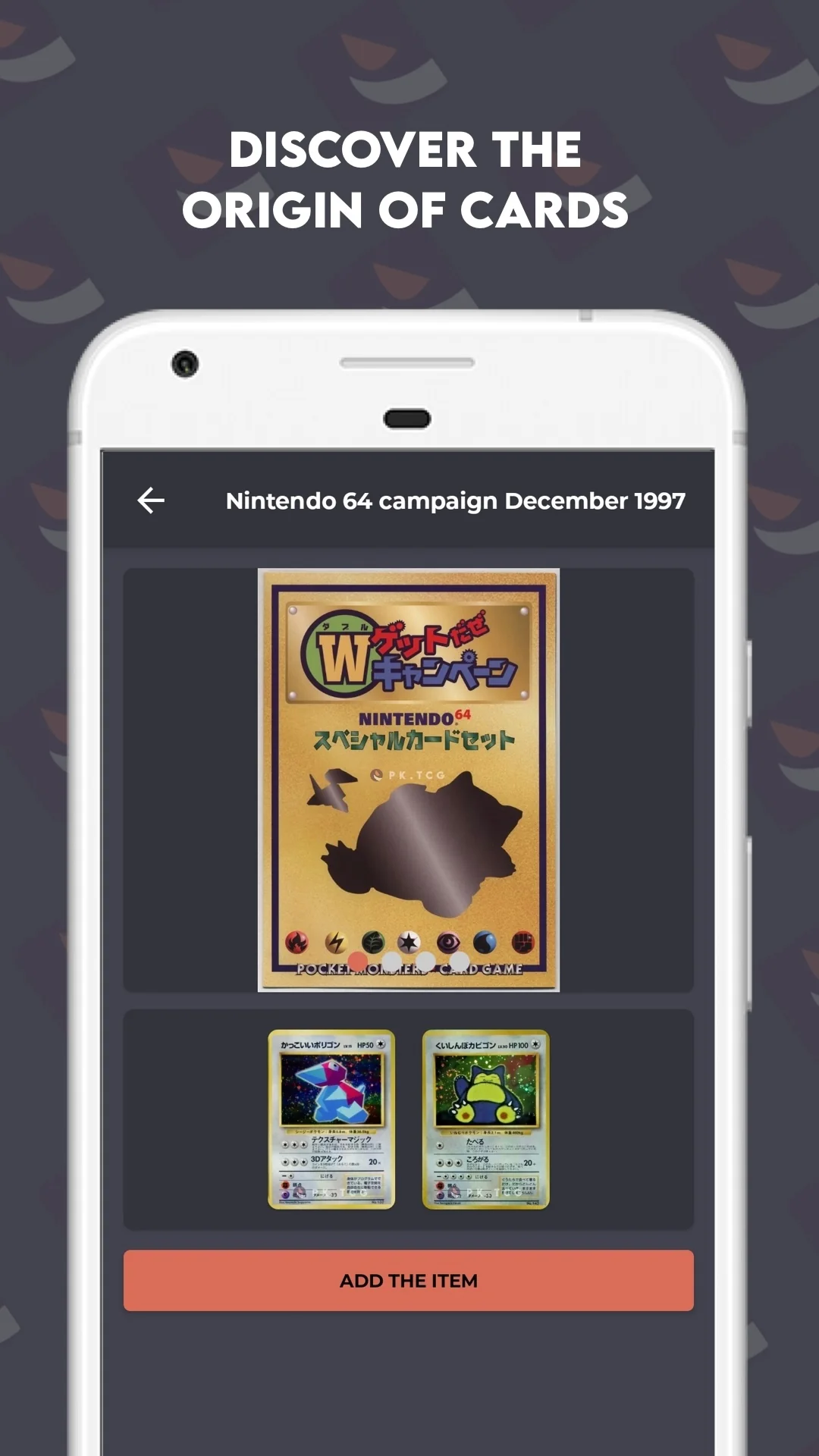 PK.TCG app screen: price history